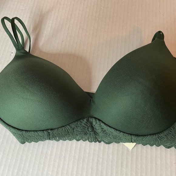 Aerie American Eagle Outfitters Bra Olive Green Light Pads 38C NWT - Picture 1 of 4